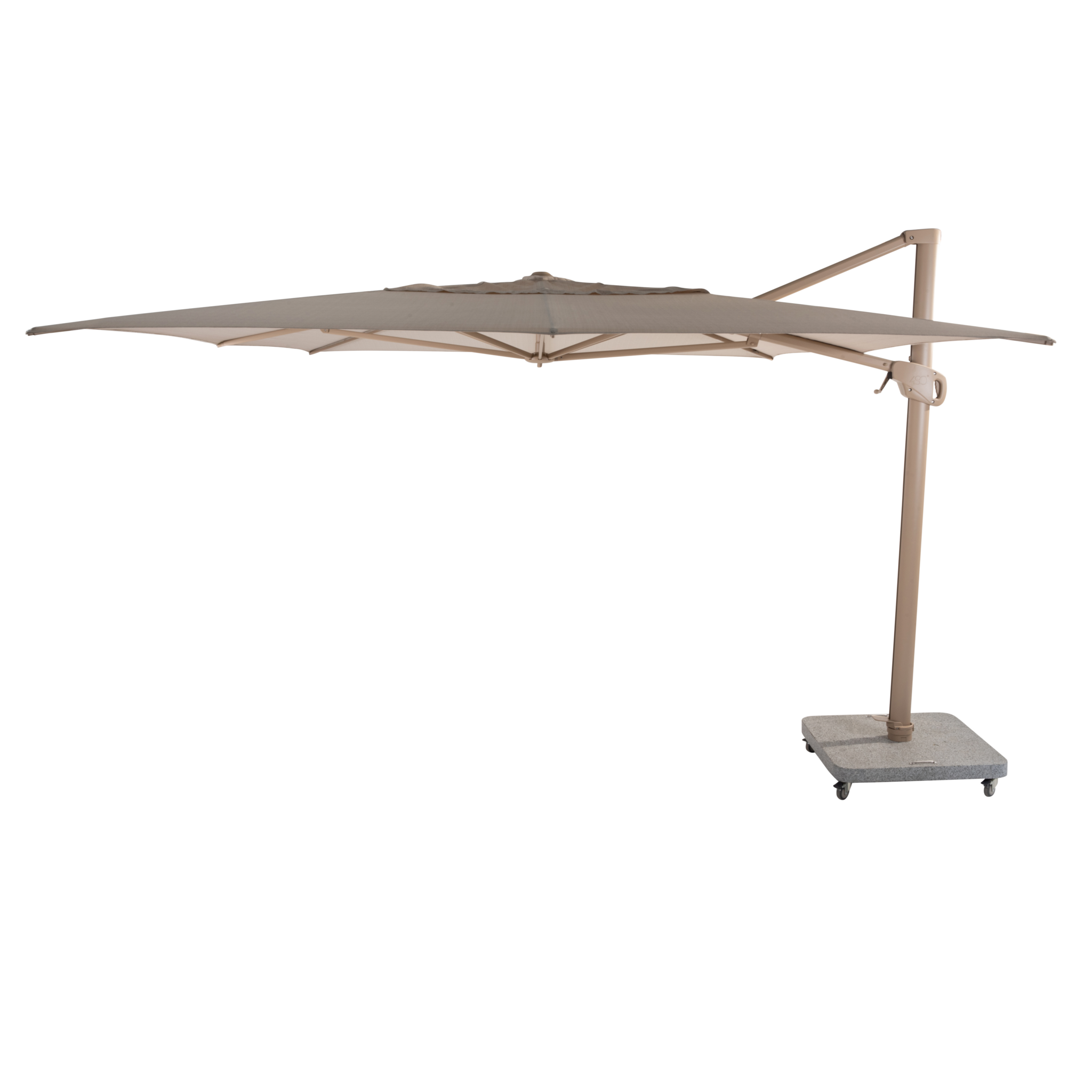4 Seasons Outdoor Hacienda zweefparasol 300x400 cm latte frame sand 