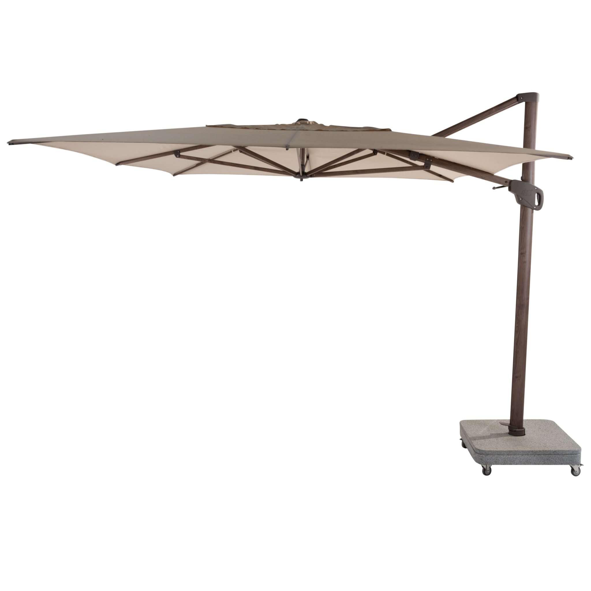 4 Seasons Outdoor Hacienda zweefparasol 300x400 cm wenge frame beach 