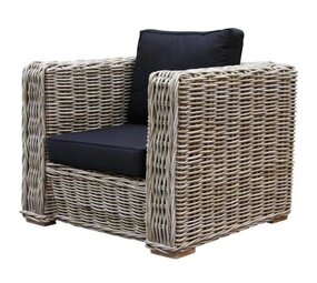 AVH-Collectie Showroommodel Nissah lounge tuinstoel naturel rotan - olefin black - urecel foam