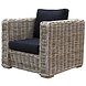 AVH-Collectie Showroommodel Nissah lounge tuinstoel naturel rotan - olefin black - urecel foam