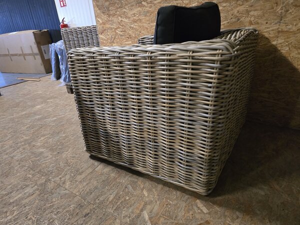 AVH-Collectie Showroommodel Nissah lounge tuinstoel naturel rotan - olefin black - urecel foam
