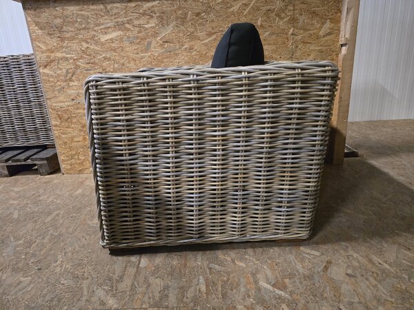 AVH-Collectie Showroommodel Nissah lounge tuinstoel naturel rotan - olefin black - urecel foam