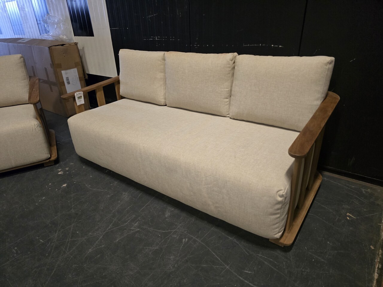 AVH-Collectie Showroommodel Milano stoel bank loungeset 2 delig teakhout AVH-Collectie Showroommodel Milano stoel bank loungeset 2 delig teakhout