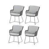 4 Seasons Outdoor Fabrice dining tuinstoel antraciet 4-Seasons Outdoor set van 4