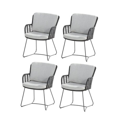 4 Seasons Outdoor Fabrice dining tuinstoel antraciet 4-Seasons Outdoor set van 4 4 Seasons Outdoor Fabrice dining tuinstoel antraciet 4-Seasons Outdoor set van 4