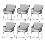 4 Seasons Outdoor Fabrice dining tuinstoel antraciet 4-Seasons Outdoor set van 6