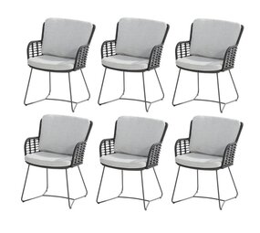 4 Seasons Outdoor Fabrice dining tuinstoel antraciet 4-Seasons Outdoor set van 6