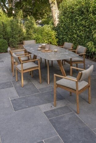 4 Seasons Outdoor Levi stapelbare tuinstoel teak 4 Seasons Outdoor set van 4