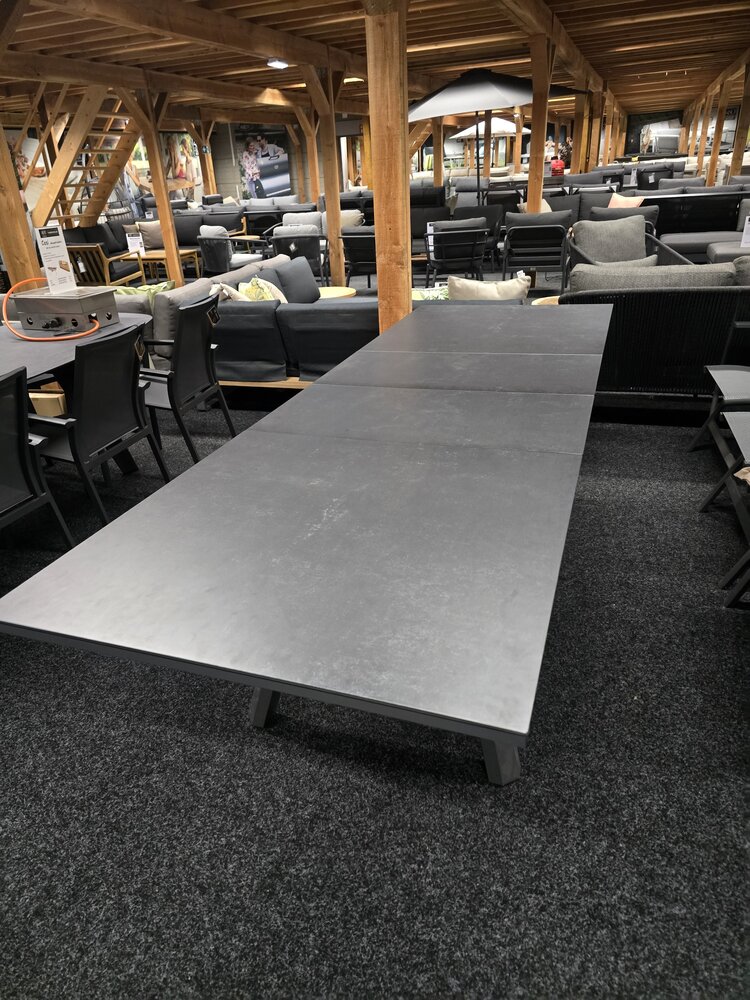 AVH-Collectie Showroommodel Ancona 2x uitschuifbare diningtafel 180-225-270x90xH76 cm antraciet