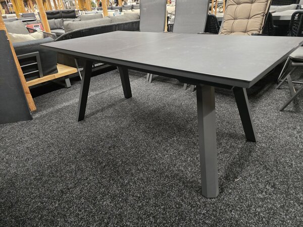 AVH-Collectie Showroommodel Ancona 2x uitschuifbare diningtafel 180-225-270x90xH76 cm antraciet