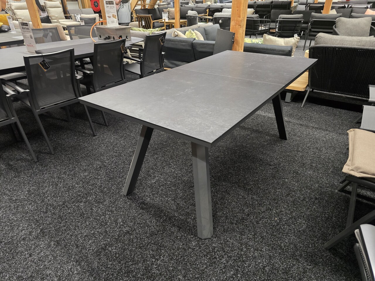 AVH-Collectie Showroommodel Ancona 2x uitschuifbare diningtafel 180-225-270x90xH76 cm antraciet