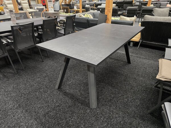 AVH-Collectie Showroommodel Ancona 2x uitschuifbare diningtafel 180-225-270x90xH76 cm antraciet