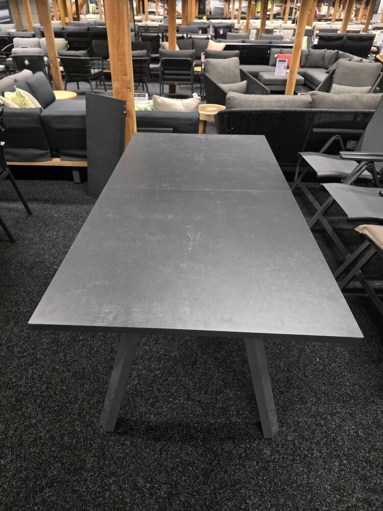 AVH-Collectie Showroommodel Ancona 2x uitschuifbare diningtafel 180-225-270x90xH76 cm antraciet