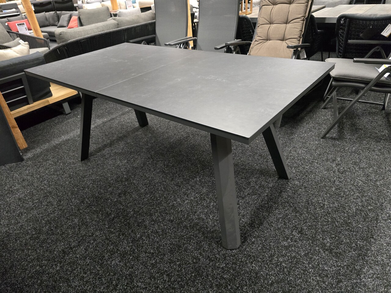 AVH-Collectie Showroommodel Ancona 2x uitschuifbare diningtafel 180-225-270x90xH76 cm antraciet