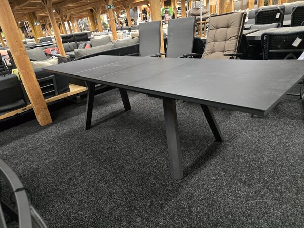 AVH-Collectie Showroommodel Ancona 2x uitschuifbare diningtafel 180-225-270x90xH76 cm antraciet