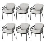 4 Seasons Outdoor 4 Seasons Outdoor Calpi dining tuinstoel met 2 kussens antraciet 4 seasons Outdoor set van 6