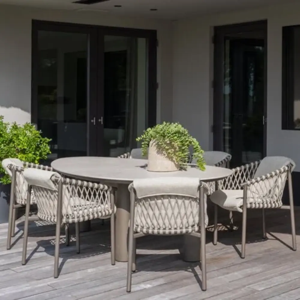 4 Seasons Outdoor Allora dining tuinstoel terre 4 Seasons Outdoor set van 6