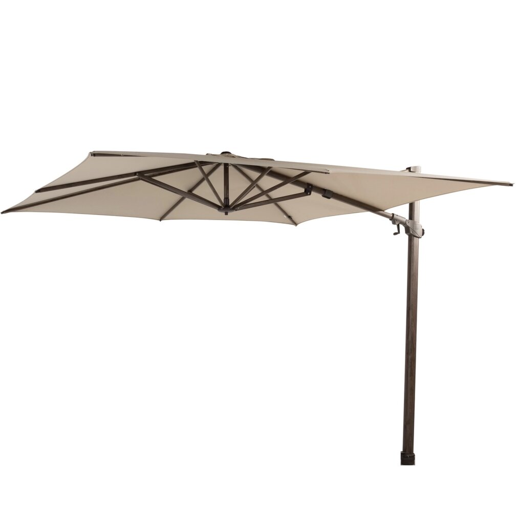 4 Seasons Outdoor Siesta premium zweefparasol 300x300 cm wenge frame beach met robuust 90 KG voet en hoes 4 Seasons Outdoor Siesta premium zweefparasol 300x300 cm wenge frame beach met robuust 90 KG voet en hoes