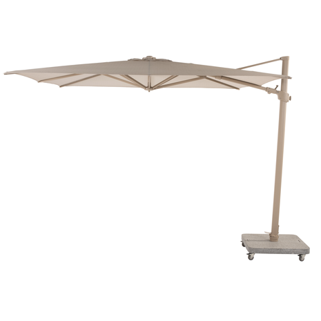 4 Seasons Outdoor Siesta premium zweefparasol 300x300 cm latte frame sand 4 Seasons Outdoor met robuust 90 KG voet en hoes 4 Seasons Outdoor Siesta premium zweefparasol 300x300 cm latte frame sand 4 Seasons Outdoor met robuust 90 KG voet en hoes