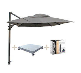 4 Seasons Outdoor Hacienda zweefparasol 300x400 cm met robuust 125KG voet en hoes 4 Seasons Outdoor Hacienda zweefparasol 300x400 cm met robuust 125KG voet en hoes
