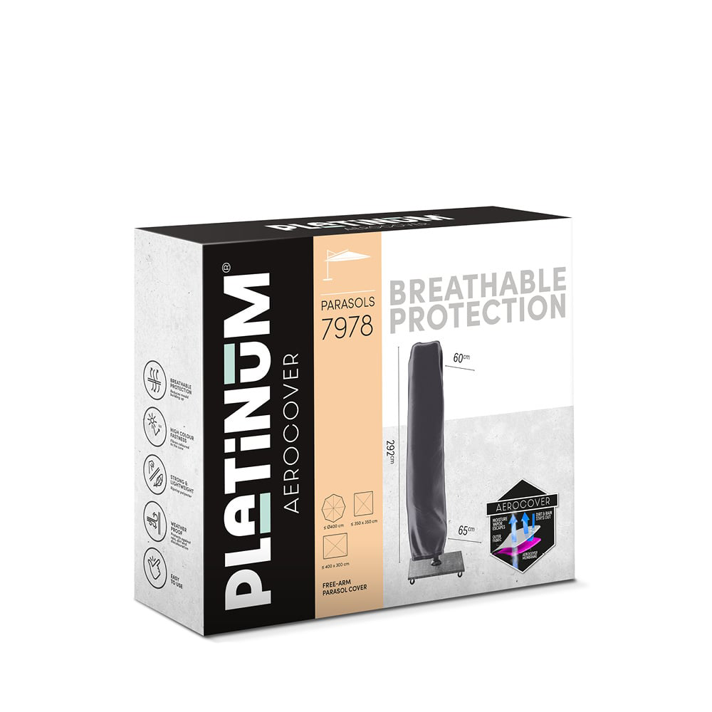 4 Seasons Outdoor Hacienda zweefparasol 300x400 cm met robuust 125KG voet en hoes 4 Seasons Outdoor Hacienda zweefparasol 300x400 cm met robuust 125KG voet en hoes