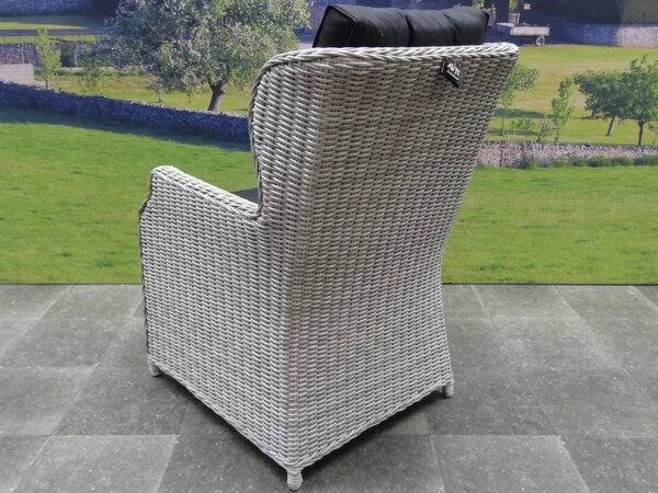 AVH-Collectie Showroommodel Ibiza XL stoel-bank loungeset 4-delig verstelbaar wit-grijs AVH-Collectie Showroommodel Ibiza XL stoel-bank loungeset 4-delig verstelbaar wit-grijs