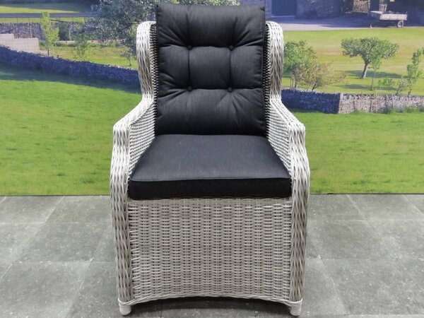 AVH-Collectie Showroommodel Ibiza XL stoel-bank loungeset 4-delig verstelbaar wit-grijs AVH-Collectie Showroommodel Ibiza XL stoel-bank loungeset 4-delig verstelbaar wit-grijs