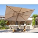 4 Seasons Outdoor Hacienda zweefparasol 300x400 cm houtlook zand robuust 125KG voet en hoes 4 Seasons Outdoor Hacienda zweefparasol 300x400 cm houtlook zand robuust 125KG voet en hoes