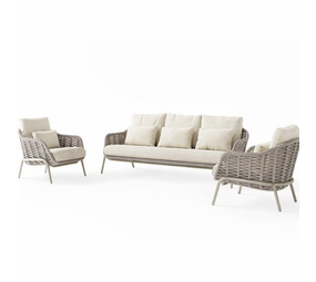 SUNS Casto stoel bank loungeset 3 delig rope latte SUNS SUNS Casto stoel bank loungeset 3 delig rope latte SUNS