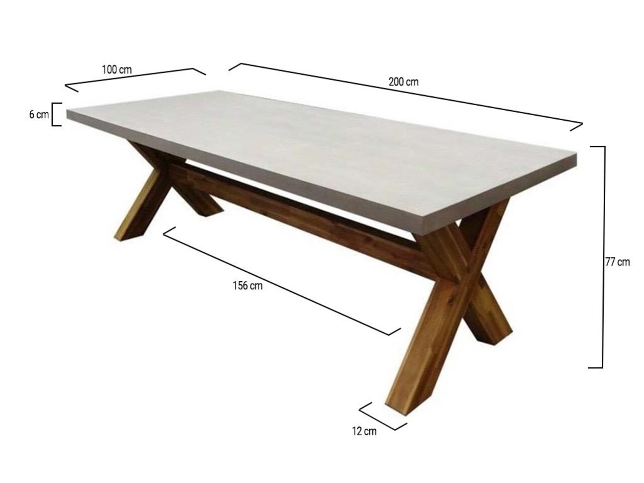AVH-Collectie Showroommodel Norwich dining tuintafel betonlook 200x100xH77 cm AVH-Collectie Showroommodel Norwich dining tuintafel betonlook 200x100xH77 cm