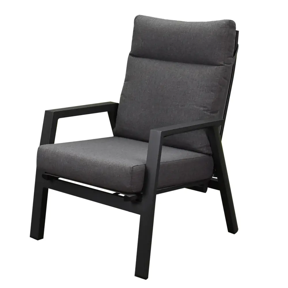 AVH-Collectie Showroommodel Vegas stoel bank loungeset 3 delig verstelbaar antraciet aluminium