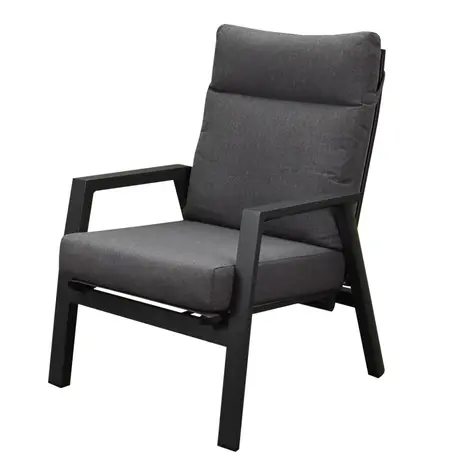 AVH-Collectie Showroommodel Vegas stoel bank loungeset 3 delig verstelbaar antraciet aluminium