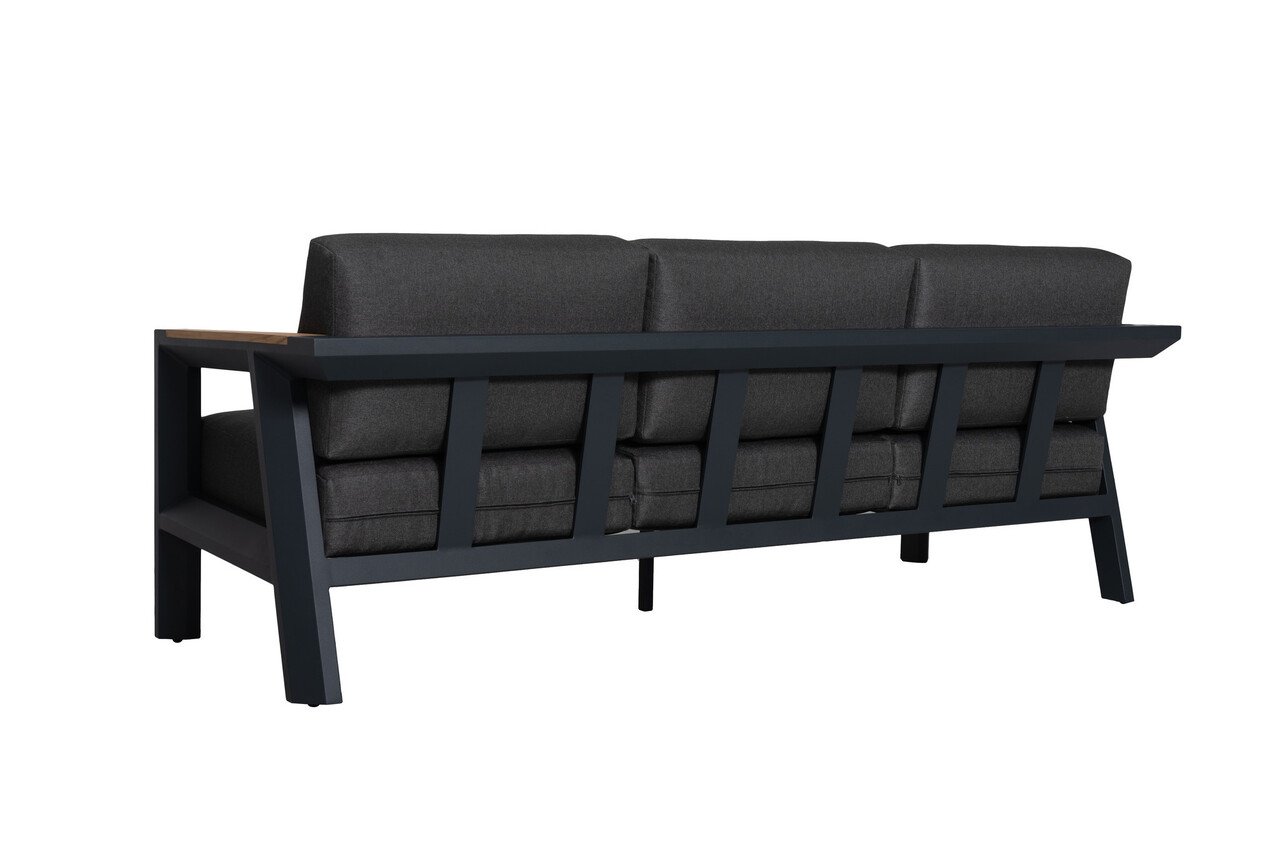 AVH-Collectie Showroommodel Victoria 3-zitsbank antraciet teak aluminium AVH-Collectie Showroommodel Victoria 3-zitsbank antraciet teak aluminium