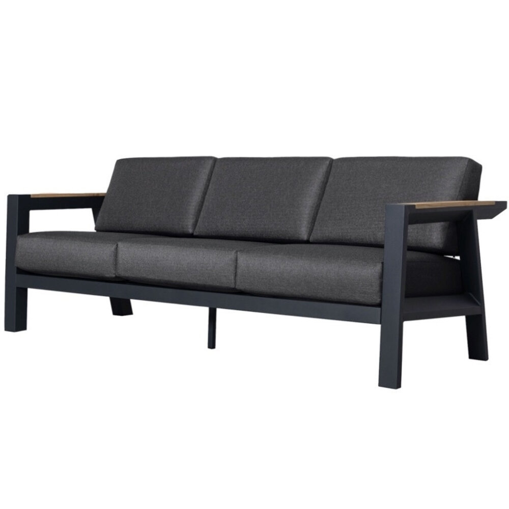 AVH-Collectie Showroommodel Victoria 3-zitsbank antraciet teak aluminium AVH-Collectie Showroommodel Victoria 3-zitsbank antraciet teak aluminium