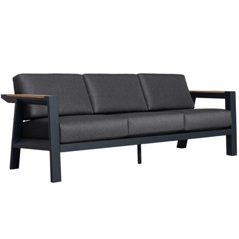 AVH-Collectie Showroommodel Victoria 3-zitsbank antraciet teak aluminium AVH-Collectie Showroommodel Victoria 3-zitsbank antraciet teak aluminium