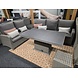 AVH-Collectie Showroommodel Florida hoek dining loungeset 6-delig verstelbare tafel bruin-grijs