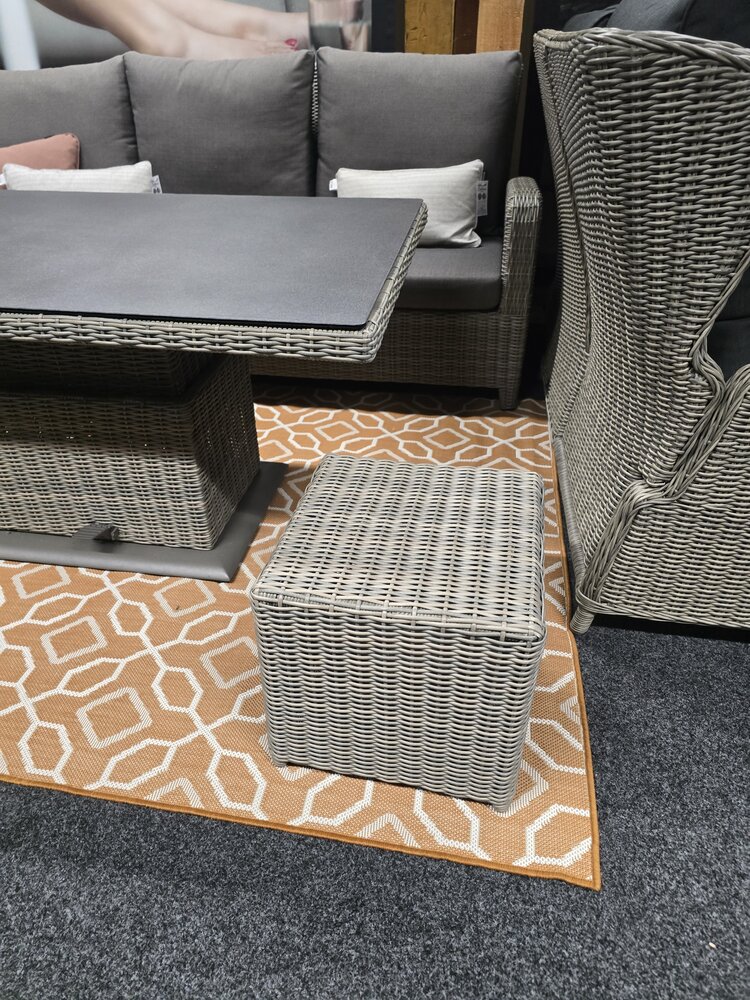 AVH-Collectie Showroommodel Florida hoek dining loungeset 6-delig verstelbare tafel bruin-grijs