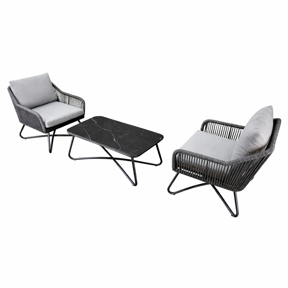 AVH-Collectie Showroommodel Andros lounge balkonset 3- delig rope AVH-Collectie Showroommodel Andros lounge balkonset 3- delig rope