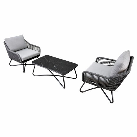 AVH-Collectie Showroommodel Andros lounge balkonset 3- delig rope AVH-Collectie Showroommodel Andros lounge balkonset 3- delig rope