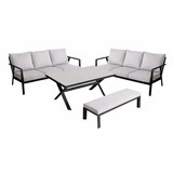 AVH-Collectie Showroommodel Jamaica bank dining loungeset 4 delig aluminium antraciet