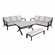AVH-Collectie Showroommodel Jamaica bank dining loungeset 4 delig aluminium antraciet AVH-Collectie Showroommodel Jamaica bank dining loungeset 4 delig aluminium antraciet