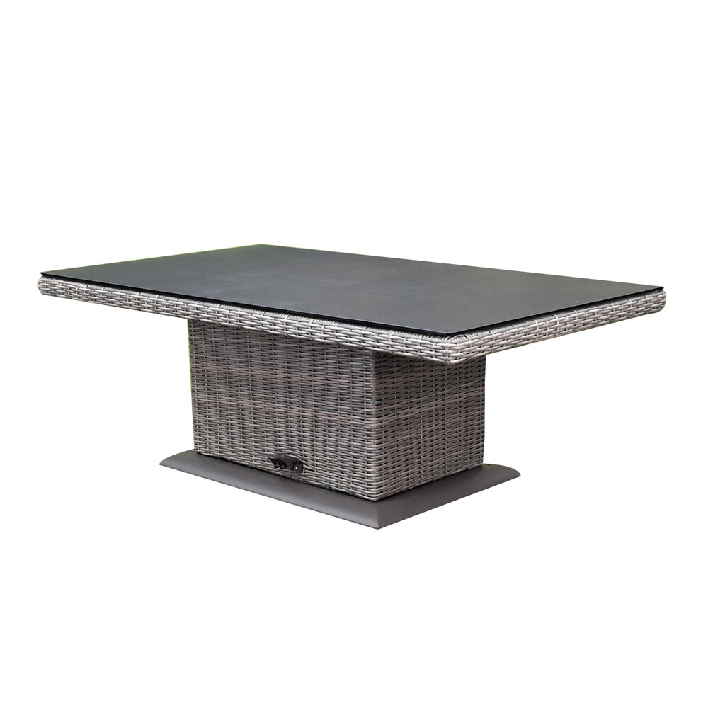 AVH-Collectie Showroommodel Florida hoek dining loungeset 4 delig verstelbare tafel bruin grijs AVH-Collectie Showroommodel Florida hoek dining loungeset 4 delig verstelbare tafel bruin grijs