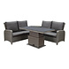 AVH-Collectie Showroommodel Florida hoek dining loungeset 4 delig verstelbare tafel bruin grijs AVH-Collectie Showroommodel Florida hoek dining loungeset 4 delig verstelbare tafel bruin grijs
