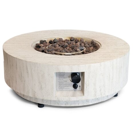 Happy Cocooning Happy Cocooning vuurtafel Estate rond 76 cm rond travertin