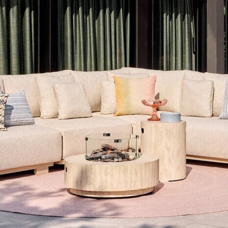 Happy Cocooning Happy Cocooning vuurtafel Estate rond 76 cm rond travertin