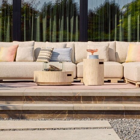 Happy Cocooning Happy Cocooning vuurtafel Estate rond 76 cm rond travertin