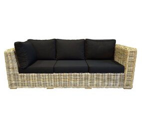 AVH-Collectie Showroommodel Nissah 3-zitsbank naturel rotan - suntech black