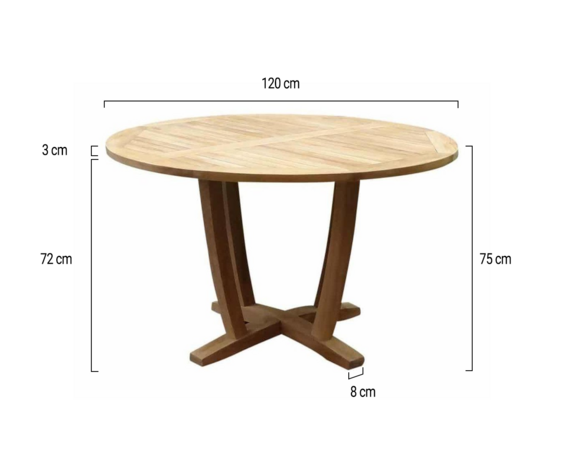 AVH-Collectie Showroommodel Legand dining tuintafel 120 cm rond teak