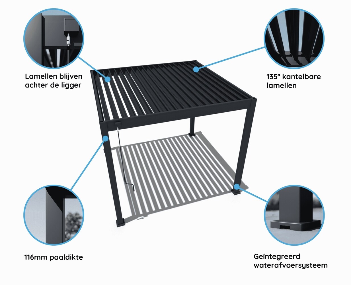 AVH-Collectie Venus Comfort overkapping - 300x360 cm - antraciet