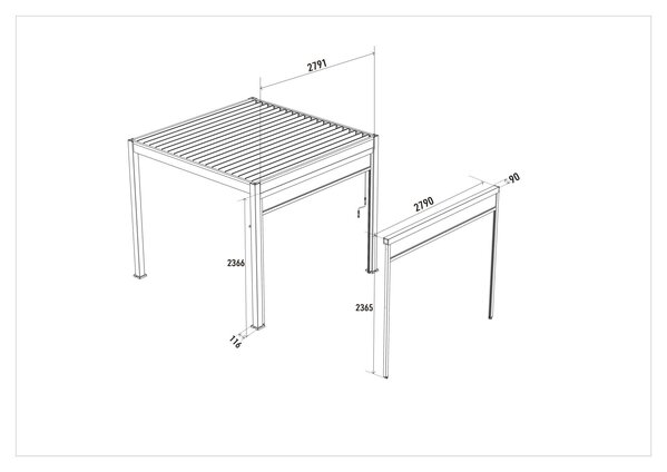 AVH-Collectie Venus windscherm - 300 cm - antraciet